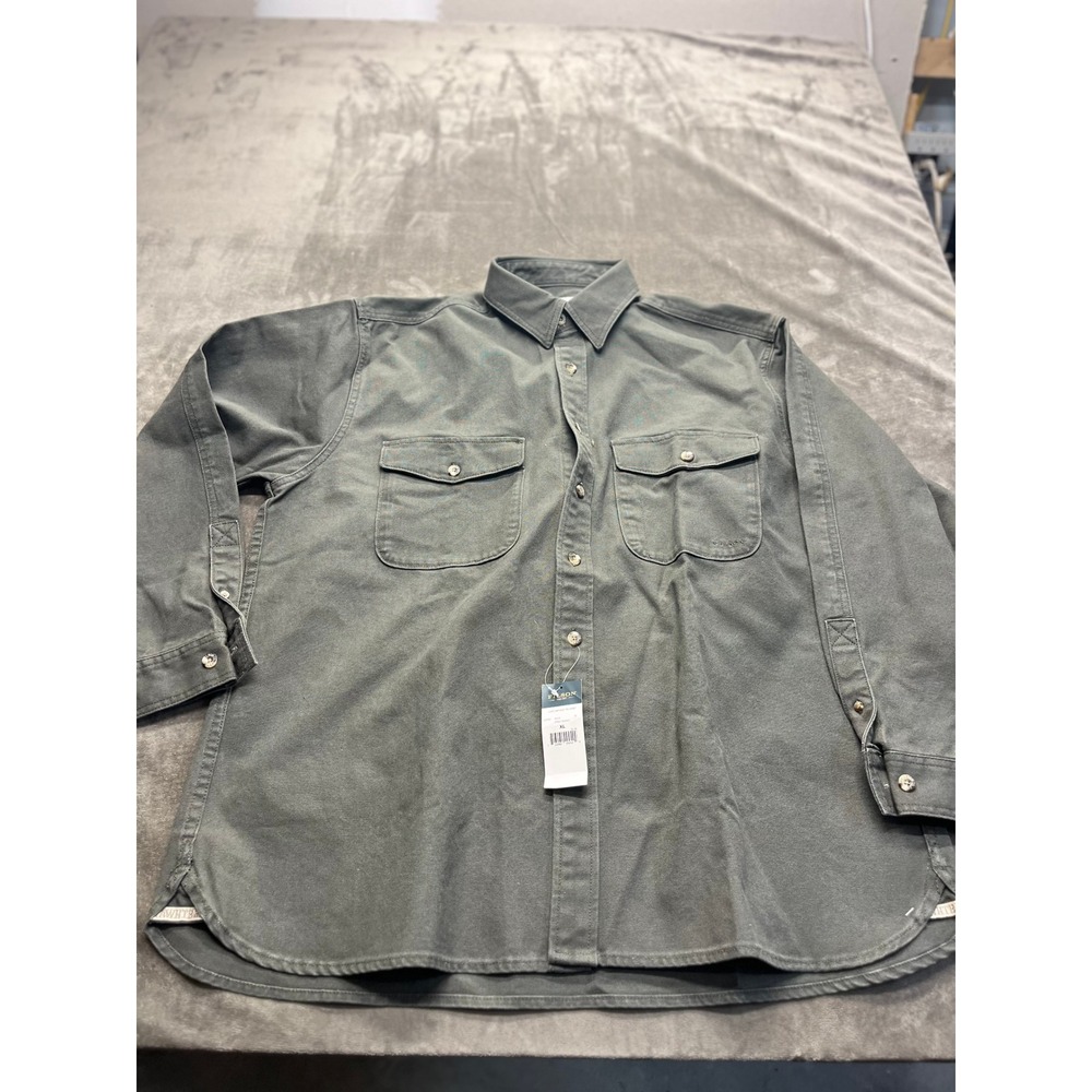 Filson Light‎ Antique Tin Shirt Otter Green XL Mens Button Down Work 12020